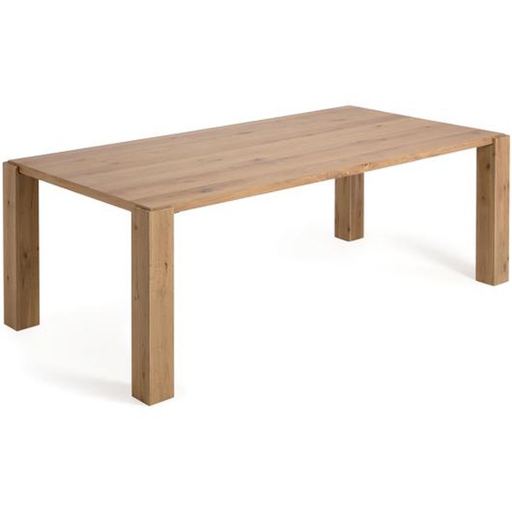 Kave Home - Table Deyanira en contreplaqué de chêne et pieds en bois de chêne massif 220 x 110 cm
