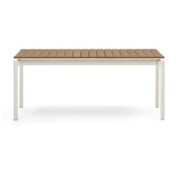 Kave Home - Table extensible de jardin Canyelles en bois dÅ“uvre en plastique et aluminium blanc mat 1