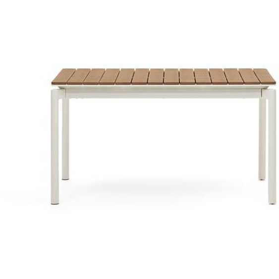 Kave Home - Table extensible de jardin Canyelles en bois dÅ“uvre en plastique et aluminium blanc mat 1