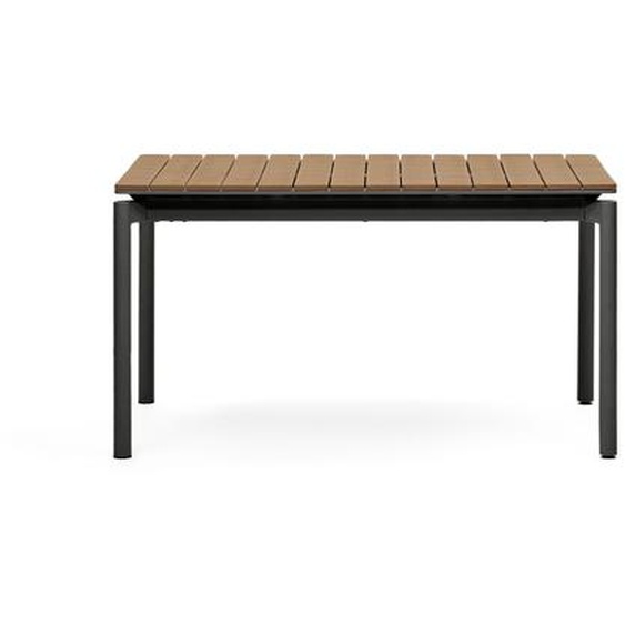 Kave Home - Table extensible de jardin Canyelles en bois dÅ“uvre en plastique et aluminium noir mat 14