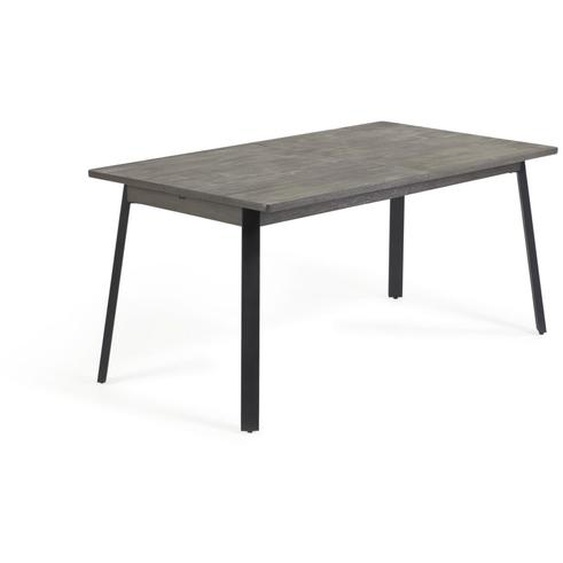 Kave Home - Table extensible Indiann en bois massif dacacia gris 160 (220) x 75 cm