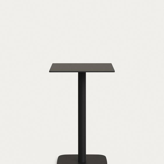 Kave Home - Table haute dextérieur Dina noire avec pied en métal et finition peinte noire  60 x 60 x