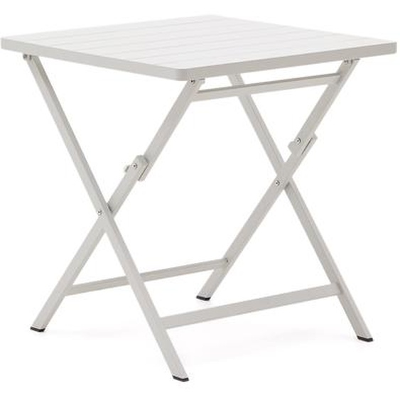 Kave Home - Table pliante dextÃ©rieur Torreta en aluminium, finition blanche 70 x 70 cm