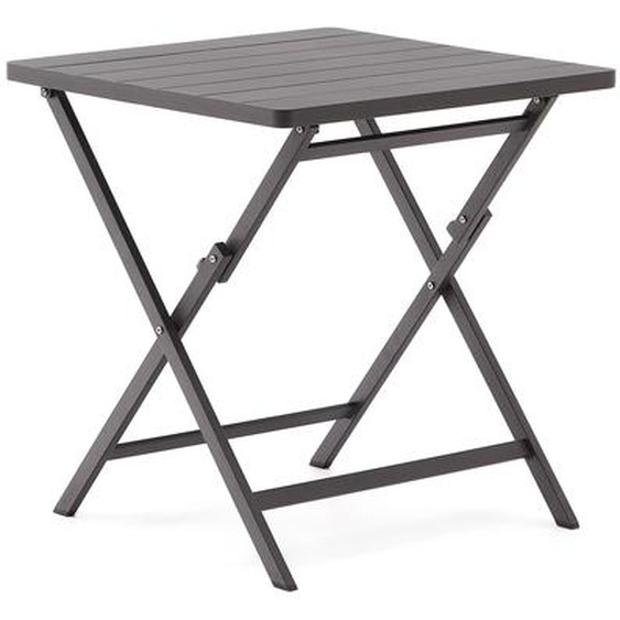 Kave Home - Table pliante dextÃ©rieur Torreta en aluminium, finition gris foncÃ©, 70 x 70 cm