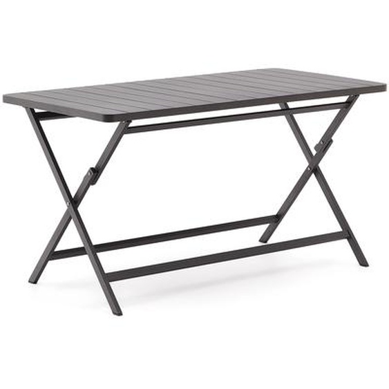 Kave Home - Table pliante dextérieur Torreta en aluminium, finition noire 140 x 70 cm