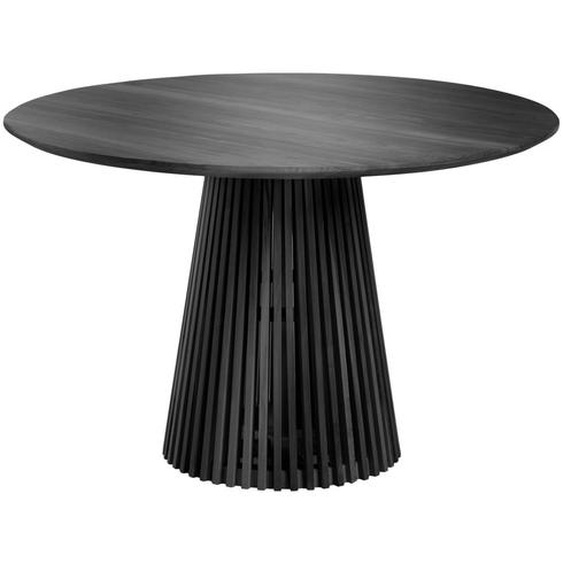 Kave Home - Table ronde Jeanette en bois de Mindy massif noir Ø 120 cm