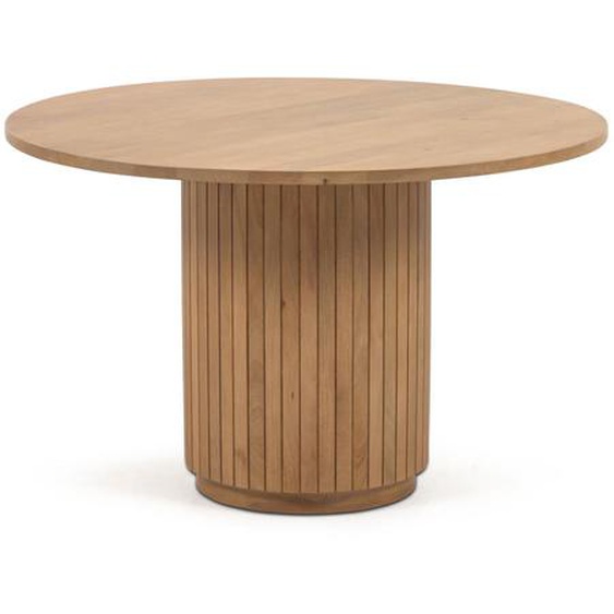 Kave Home - Table ronde Licia en bois massif de manguier finition naturelle Ø 120cm