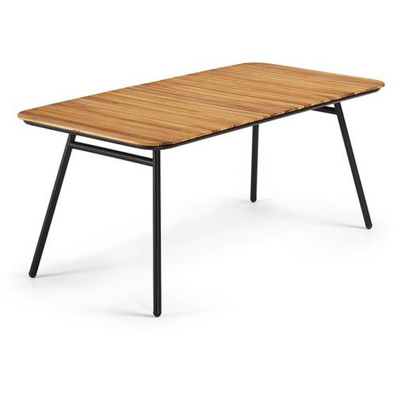 Kave Home - Table Soumaya 180 x 90 cm en acacia massif et acier noir FSC 100%