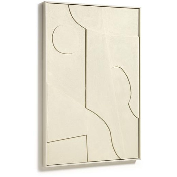 Kave Home - Tableau abstrait Talin beige 60 x 90 cm