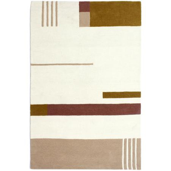 Kave Home - Tapis Cambrils 100 % laine beige et marron 160 x 230 cm