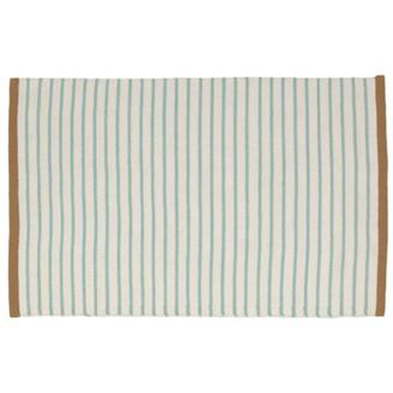 Kave Home - Tapis Catiana en PET rayures vert de 60 x 90 cm