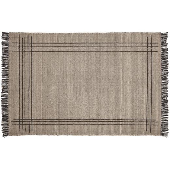 Kave Home - Tapis Eneo à franges beige et marron 160 x 230 cm