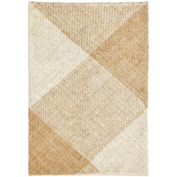 Kave Home - Tapis Maelan en jute et coton à carreaux naturel  160 x 230 cm