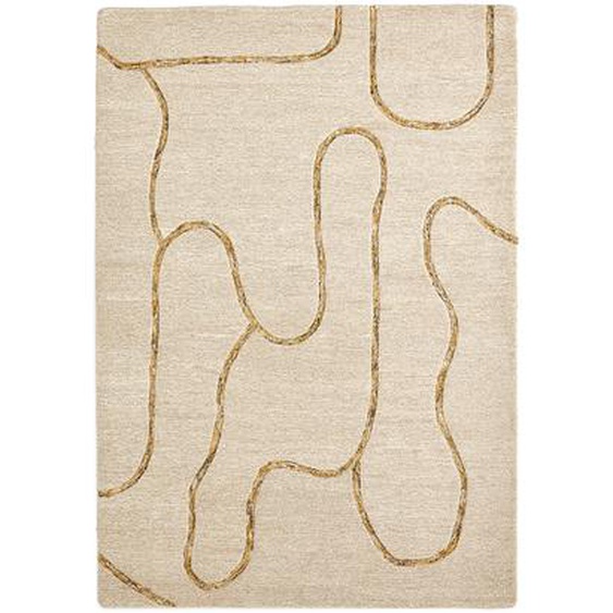Kave Home - Tapis Magin en laine beige et moutarde 160 x 230 cm