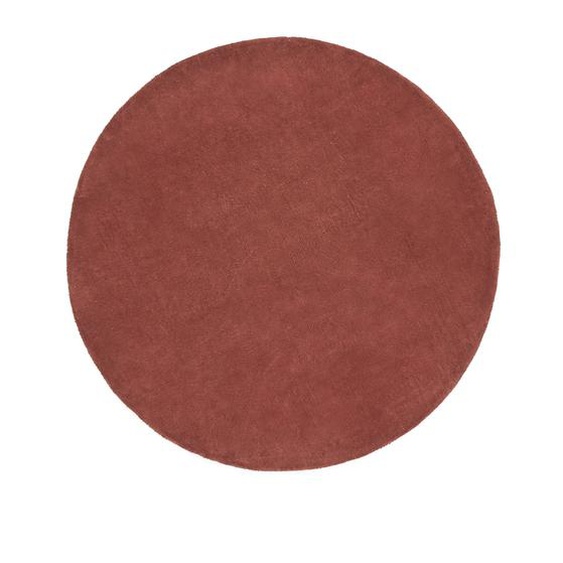Kave Home - Tapis rond Daianna 100 % coton bordeaux Ø 120 cm