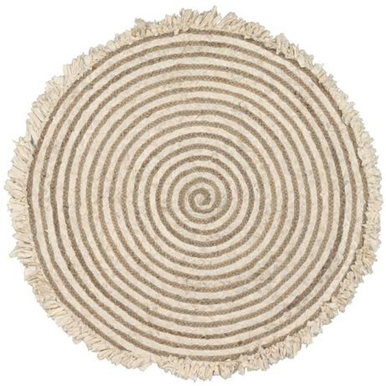 Kave Home - Tapis rond Gisel en jute et coton de Ø 120 cm