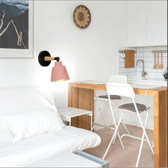 kawoo Applique Murale Interieur Moderne Macaron,E27 Lampe Murale Industrielle en Métal Style Edison pour Salon Chambre Couloir,Rose