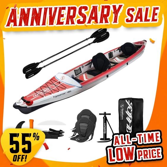 Kayak gonflable Spatium bateau de pêche en PVC pour 1 à 3 personnes pour Sports nautiques surf Rafting Touring Kayak gonflable avec pagaie, siège