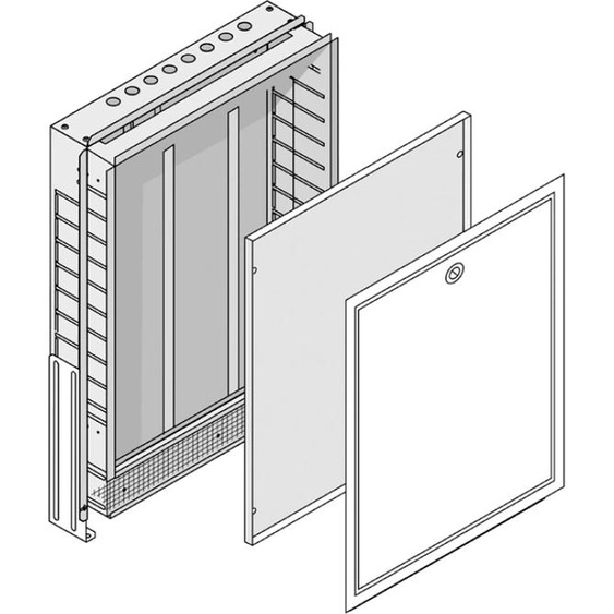 KE Kelit KM577, KELOX FB, armoire de distribution encastrée avec couvercle métallique, 7-9, L : 800 mm, SET, 1 pièce.