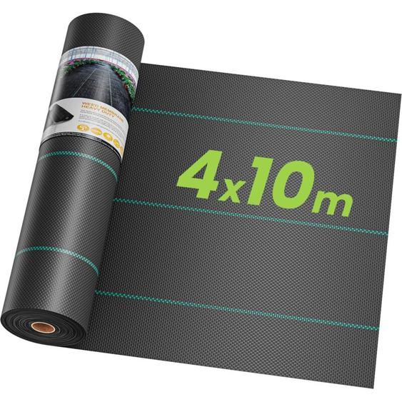 Keepbuying - Toile de Paillage Couverture de Sol 4m x 10m, Contre Mauvaises Herbes de Jardin, Bâche Perméable Protection uv Haute Densité