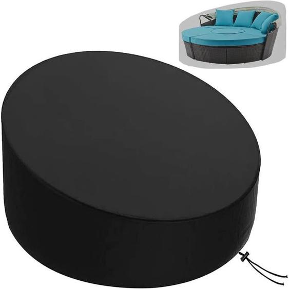 KEKAFU Housse de Protection Canapé lit Rond avec Bandoulière  Manipuler,Housse Lit de Jardin Imperméable,Housse Bain de Soleil R