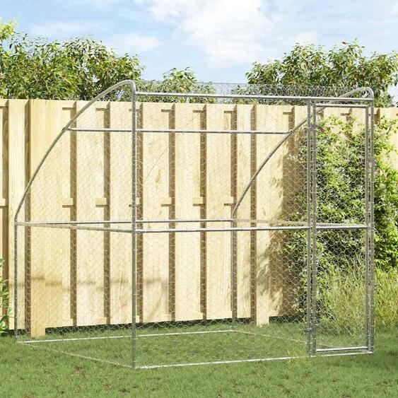 Kennel pour Chiens Argenté 2 x 2 x 2 m Acier galvanisé
