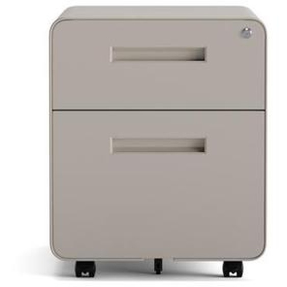 Kenoko Caisson de Bureau Mobile Design Moderne ISHI avec 2 Tiroirs | Meuble Rangement Bureau | Métal Robuste | 40x50x45 cm | Beige