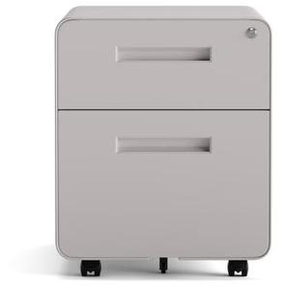 Kenoko Caisson de Bureau Mobile Design Moderne ISHI avec 2 Tiroirs | Meuble Rangement Bureau | Métal Robuste | 40x50x45 cm | Blanc