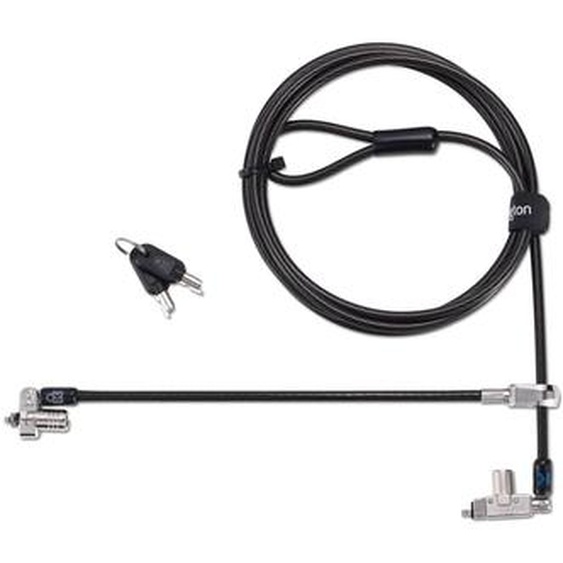 Kensington Câble de sécurité N17 2.0 à deux verrous à clé pour encoches Wedge, Kensington, Clé, Acier, Noir, Argent K60508WW