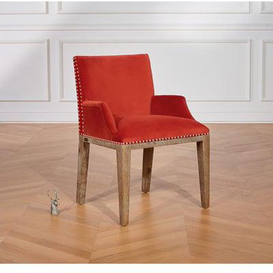 KENZA - Fauteuil de table avec accoudoirs style moderne en bois massif