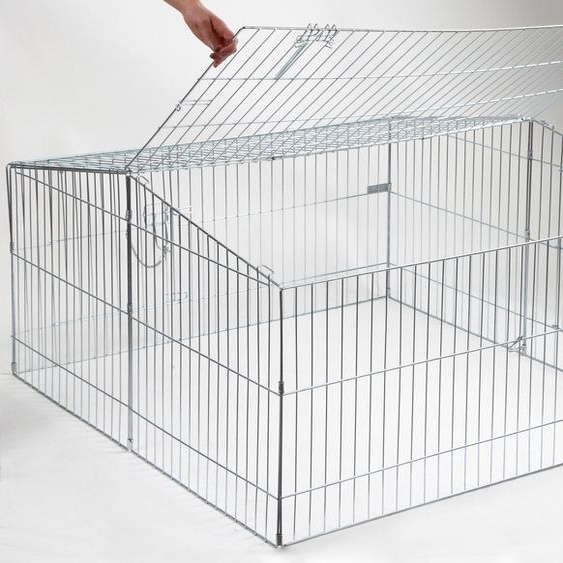 Kerbl Enclos Easy avec protection solaire Métal argenté 82845