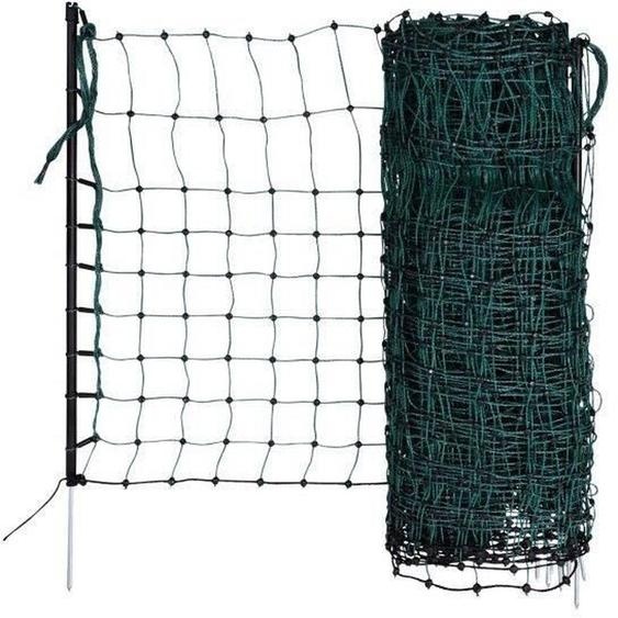 Kerbl Kaninchennetz (elektrifizierbar, L x H 25 m x 65 cm, Farbe Grün) 292216