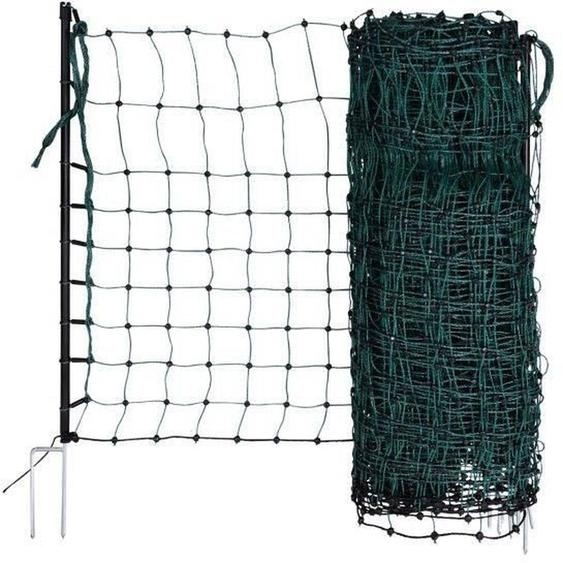 Kerbl Kaninchennetz (elektrifizierbar, L x H 50 m x 65 cm, mit Doppelspitze)