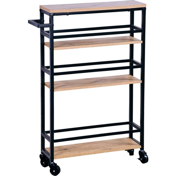 KESPER Etagère dalcôve sur roulettes 81 X 15 X 50 cm Bambou/Métal 27842