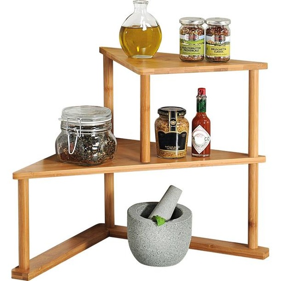 KESPER Etagère de cuisine Etagère dangle en bambou - 2 étages - 52x29,5x39cm - étagère peu encombrante pour la cuisine et les réserves - naturelle & décorative -58802