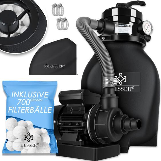 Kesser - Filtre à sable Système de filtration à sable + 700g de boules filtrantes remplaçant 25kg de filtre à sable pour piscine 10 m³/h Système de