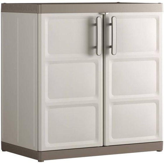 Keter Armoire de rangement basse Excellence XL Beige et taupe 93 cm