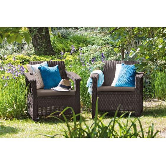 KETER Fauteuil de jardin CORFU DUO marron - 2pcs dans lemballage