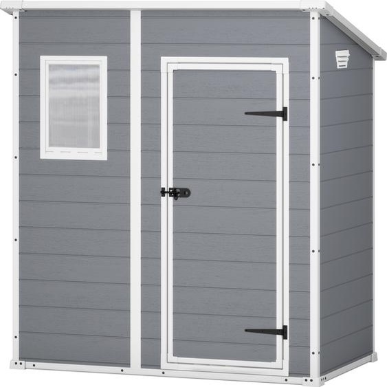 Keter Manor Pent Abri à outils L 183,5 x P 111 x H 200 cm, Couleur gris