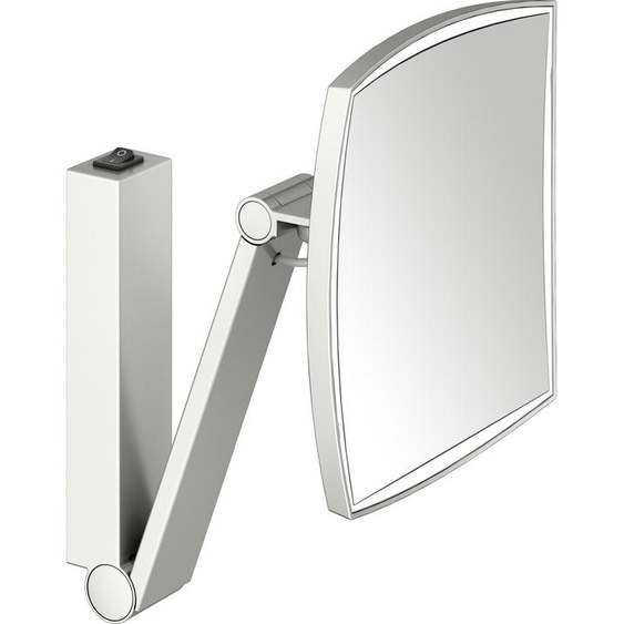 KEUCO iLook_move miroir cosmétique 17613219004 carré, grossissement 5x, éclairé, avec interrupteur à bascule, modèle mural, finition acier inoxydable