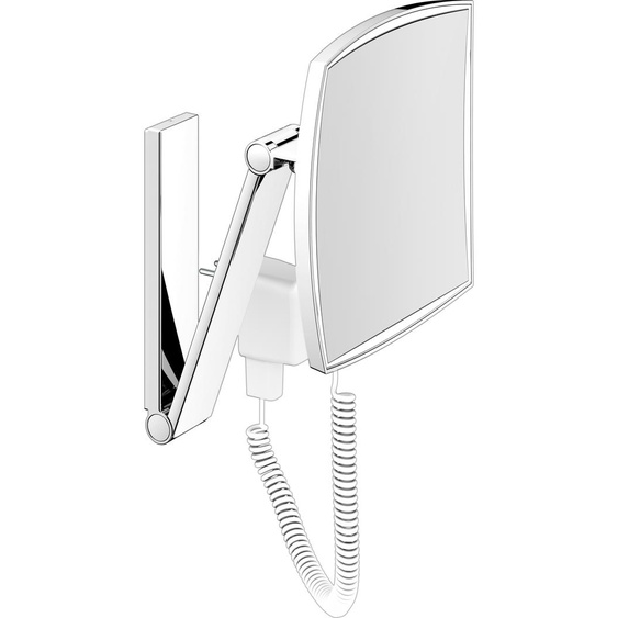 Keuco iLook_move Miroirs cosmétiques 17613079001 Inox -finish, transformateur enfichable, modèle mural, beleuchtet , 200 x 200 mm