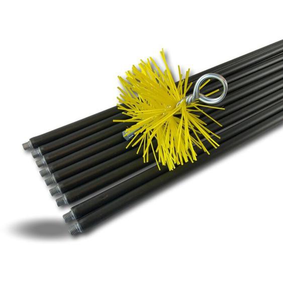 Kibros - Kit ramonage classique conduit gainé Hérisson synthétique 9 cannes de 1,4m ø 150 mm - Kit classique nylon long