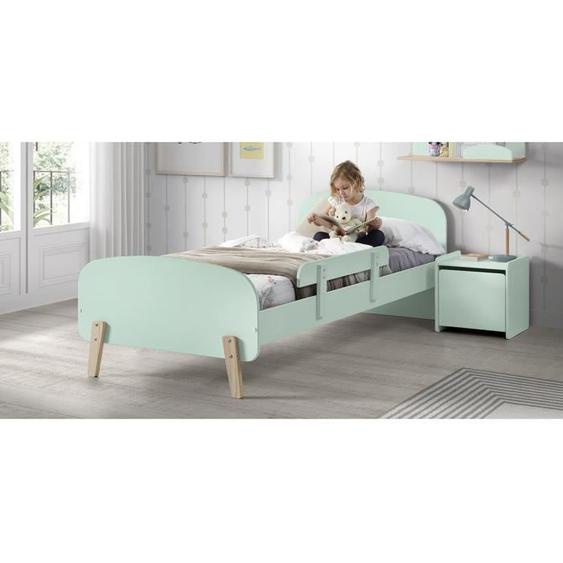 KIDDY Chambre enfant complète style scandinave en bois pin massif et MDF laqué vert menthe - l 90 x L 200 cm