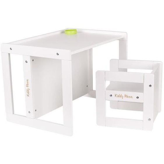 KiddyMoon Table Et Chaise Pour Enfants Petit Bureau, Blanc
