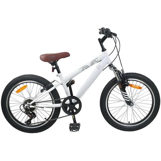 Kids Mountain Bike 20 Pouces 6-Speed pour 5-8 ans Blanc