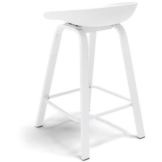 KIEL - Lot de 4 tabourets design en métal et PP - Blanc