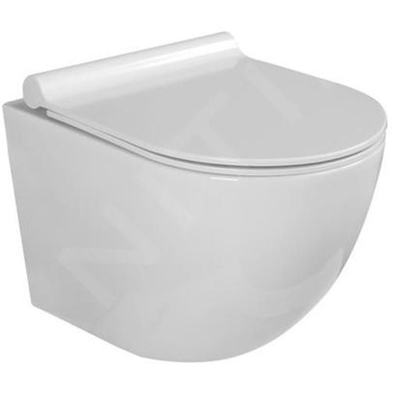 kielle Gaia WC suspendu compact avec abattant SoftClose, Rimless, blanc 30115001