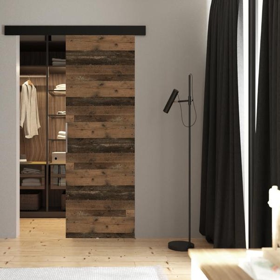KIER FURNITURE Ensemble complet de porte coulissante MALIBU, porte avec rail de roulement 66 x 205 x 1,6 cm