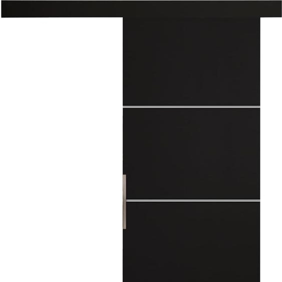 KIER FURNITURE - Porte coulissante MALIBU PLUS 60 - Polyvalente - Noire 66 x 205 x 1,6 cm