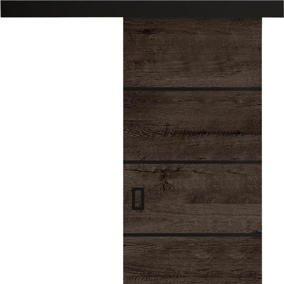 KIER FURNITURE Portes coulissantes modernes Plus 70 - Polyvalentes - Frêne foncé 76 x 205 x 1,6 cm